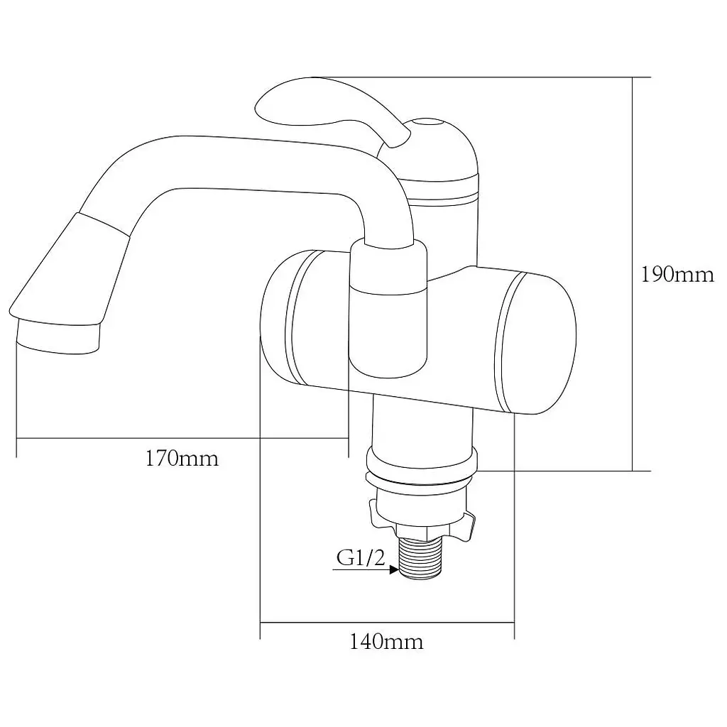 Проточний водонагрівач AQUATICA LZ 3.0кВт 0.4-5бар для рако (LZ-5A211W) - фото 2