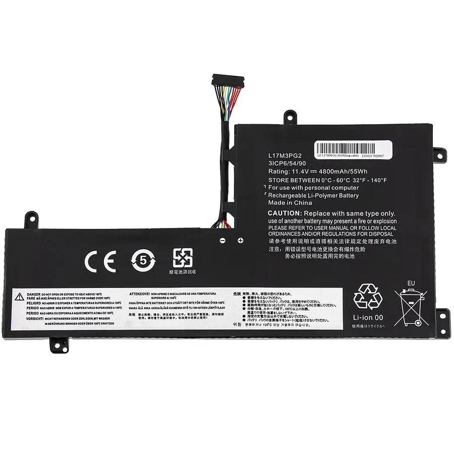 Акумулятор Lenovo L17L3PG1 LONG CABLE 80mm (Legion Y530-15ICH, Y530-15ICHg) 11.4V 4750 mAh 55Wh Black - фото 3