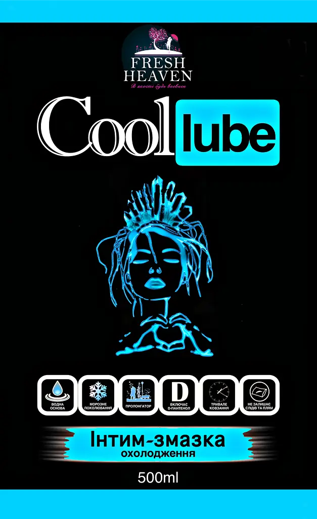 Iнтим-змазка Fresh Heaven охолоджуюча Cool Lube 500ml та для іграшок Play Toy 100ml  - фото 2