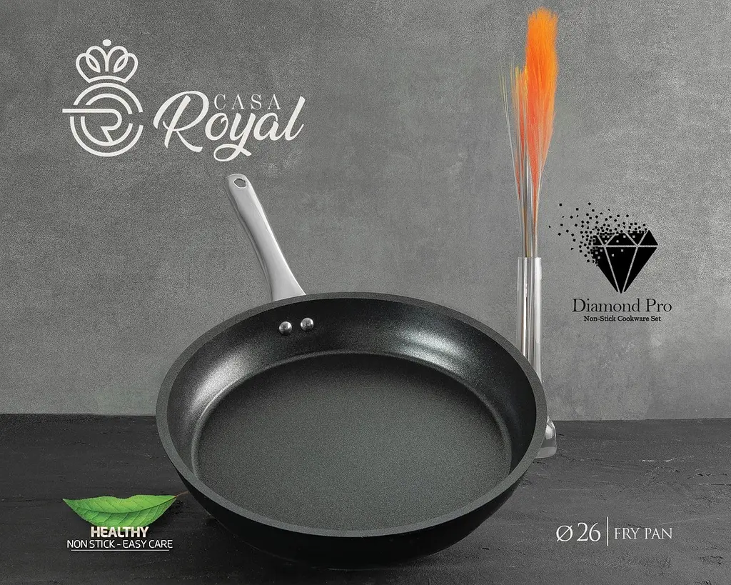 Набір посуду Casa Royal P-UKR 20100 "Greblon Diamond Pro" Black 7 предметів - фото 9