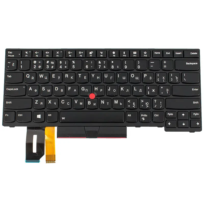 Клавіатура для ноутбука LENOVO (ThinkPad: E480, L380) rus, black, підсвічування клавіш, с джойстиком - фото 2
