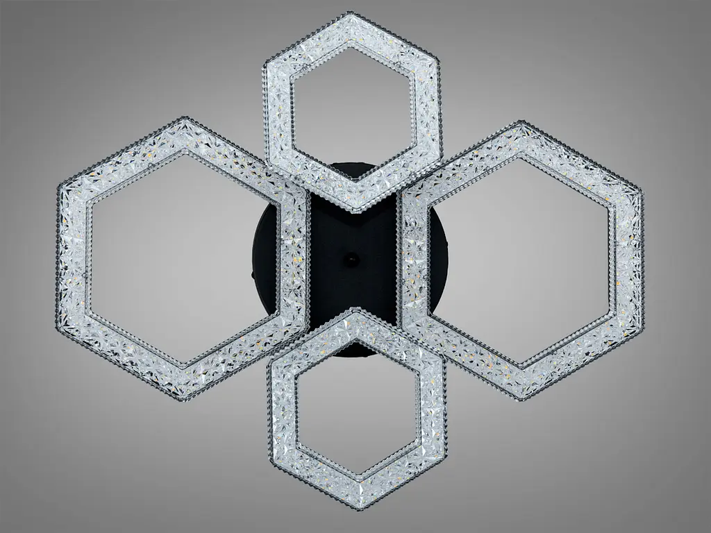 Стельовий LED-світильник Diasha 6653/2+2BK — 54 Вт, 58×48 см, пульт і зміна температур - фото 4