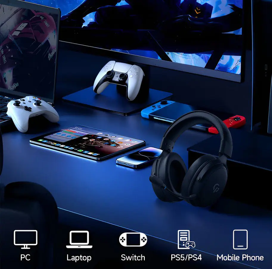 Игровые наушники беспроводные GamePro HSW-191-BL Asgard Skadi Wireless 7.1 Black - фото 5
