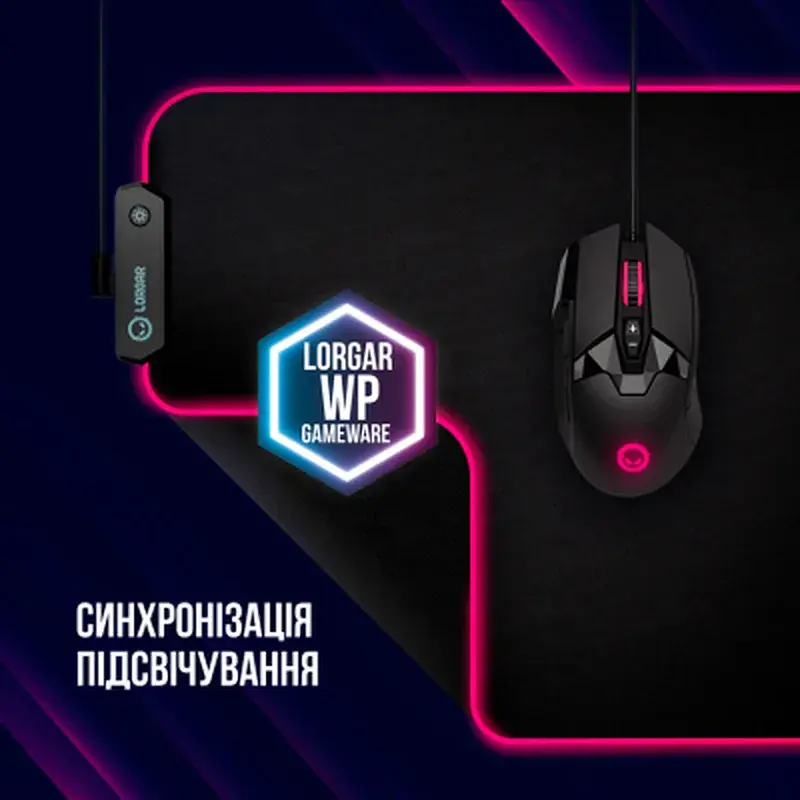 Килимок для мишки Lorgar Steller 919 RGB USB Black (LRG-GMP919) - фото 10