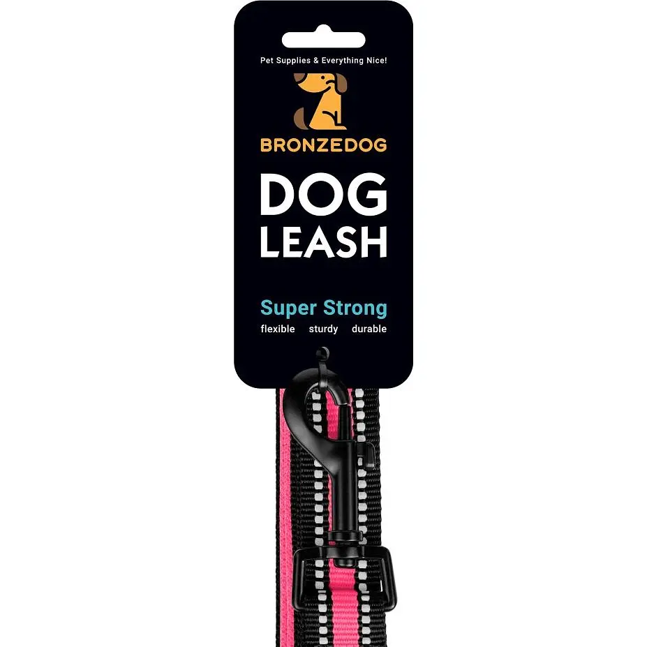 Поводок для собак BronzeDog Mesh, размер S, 200х1,6 см, розовый - фото 7