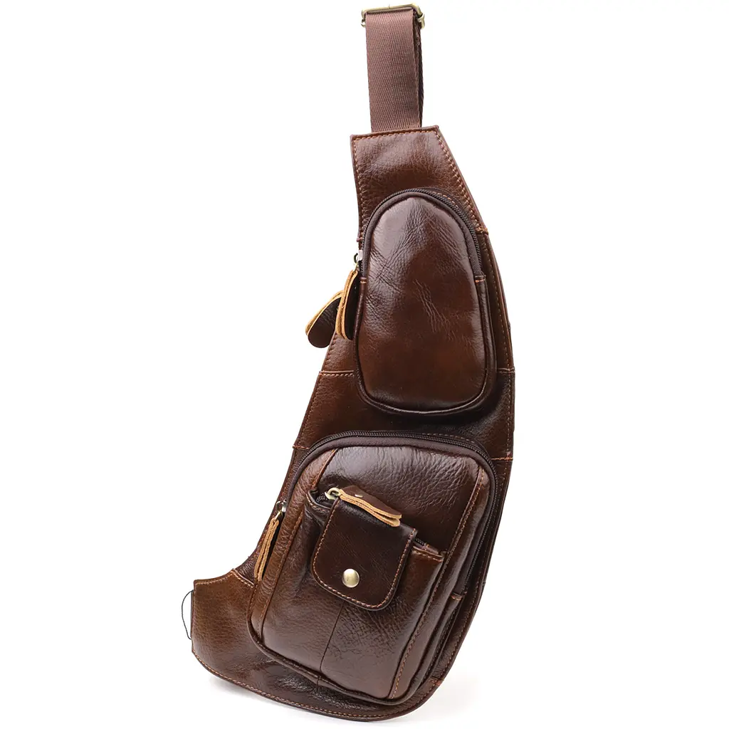 Мужская сумка с большим количеством карманов из натуральной кожи Vintage 15,5х39х6 см sum0027484 - фото 11