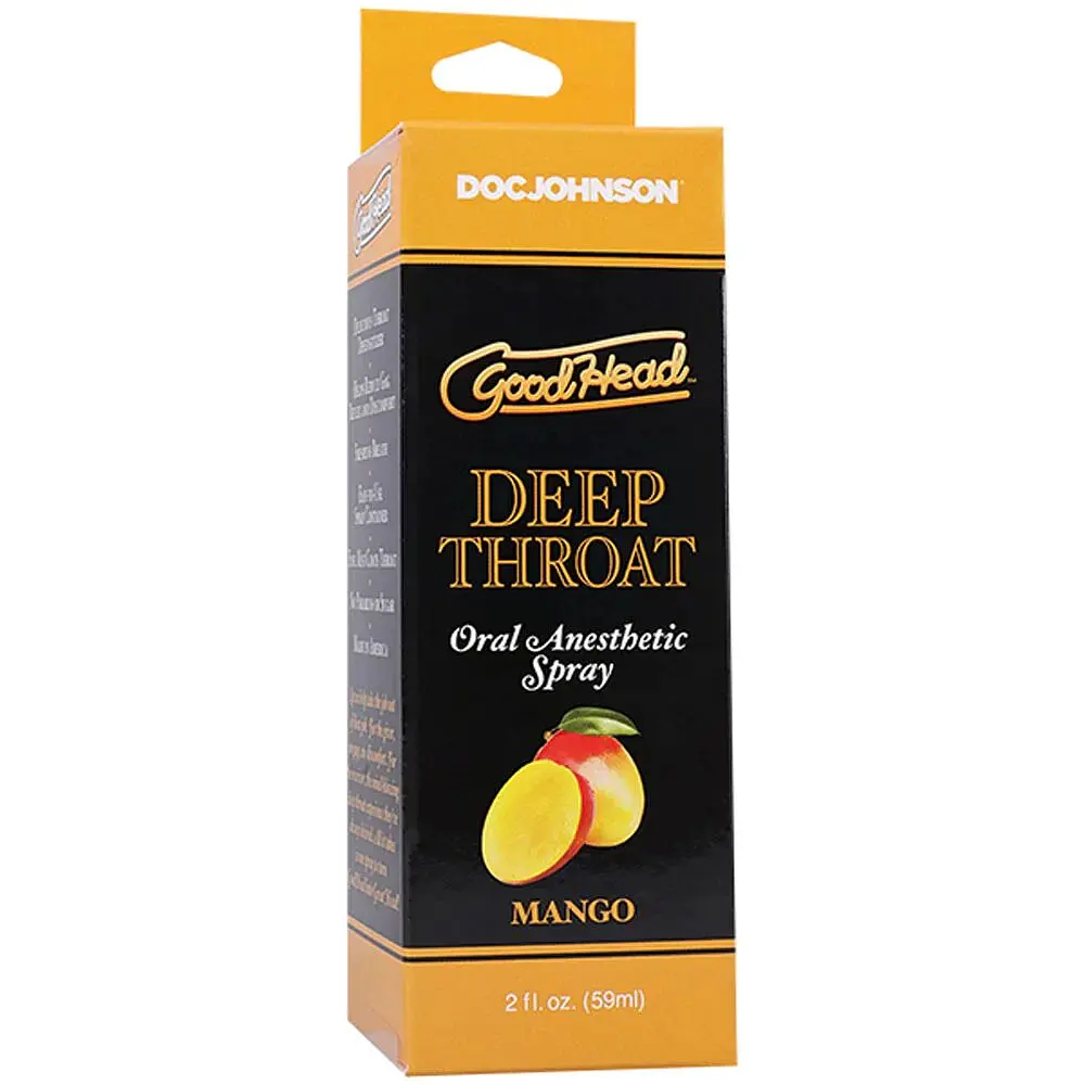 Спрей для мінету Doc Johnson GoodHead DeepThroat Spray - Mango 59 мл для глибокого мінету - фото 3