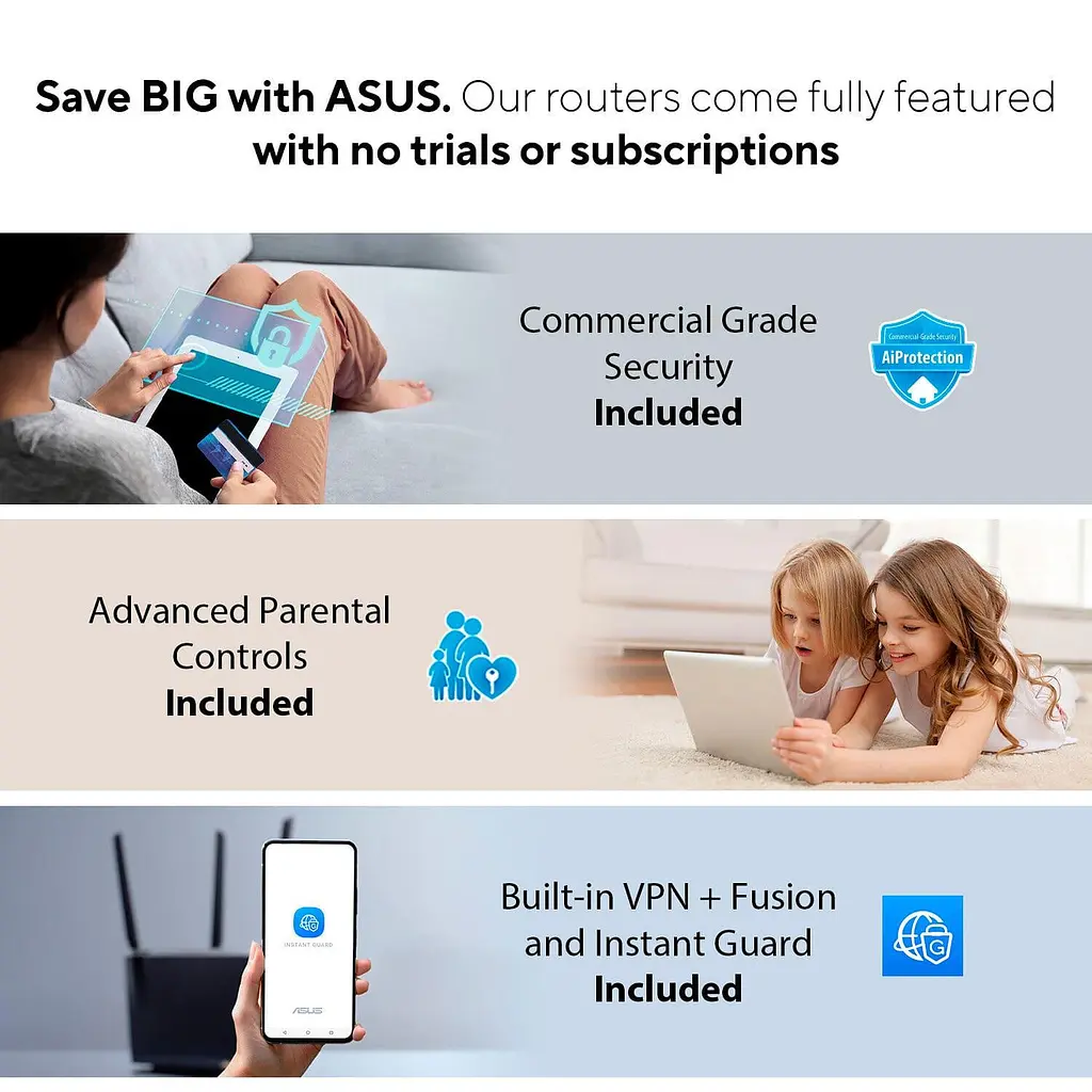 MESH-система ASUS WiFi-Mesh ZenWiFi BT10 BE25000, 1x10GE LAN, 1xGE WAN/LAN, 1x10GE LAN, 1xUSB 3.0, 3мод, білий (90IG08Y0-MO3C20) - фото 10