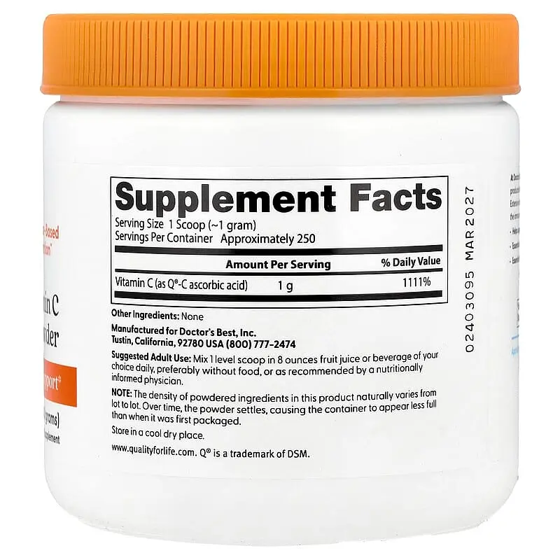 Вітамін С Doctor's Best Pure Vitamin C Powder 250 гр - фото 2