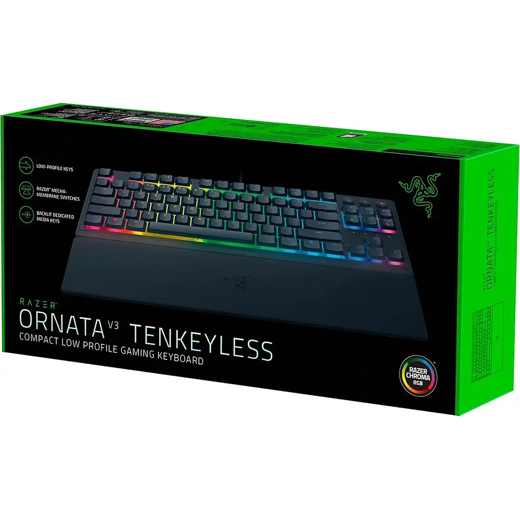 Клавиатура Razer Ornata V3 TKL Mecha-Membrane Switches USB Black (RZ03-04881800-R371) U1 - фото 6
