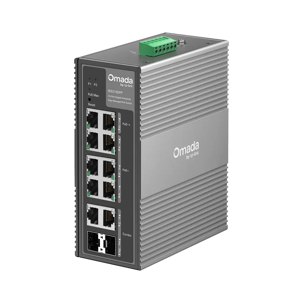 Промисловий комутатор IES210GPP 8xGE (PoE), 120W, 2xGE/SFP, WebSmart TP-Link teh0018290 - фото 2