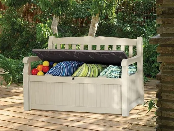 Лавка-скриня Keter Eden Bench бежево-коричневий 265 л - фото 2