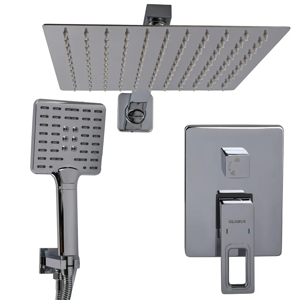 Душевая система Globus Lux PIANO GLPN-205-SMART хромированная встроенная с верхним и ручным душем для ванны - фото 4