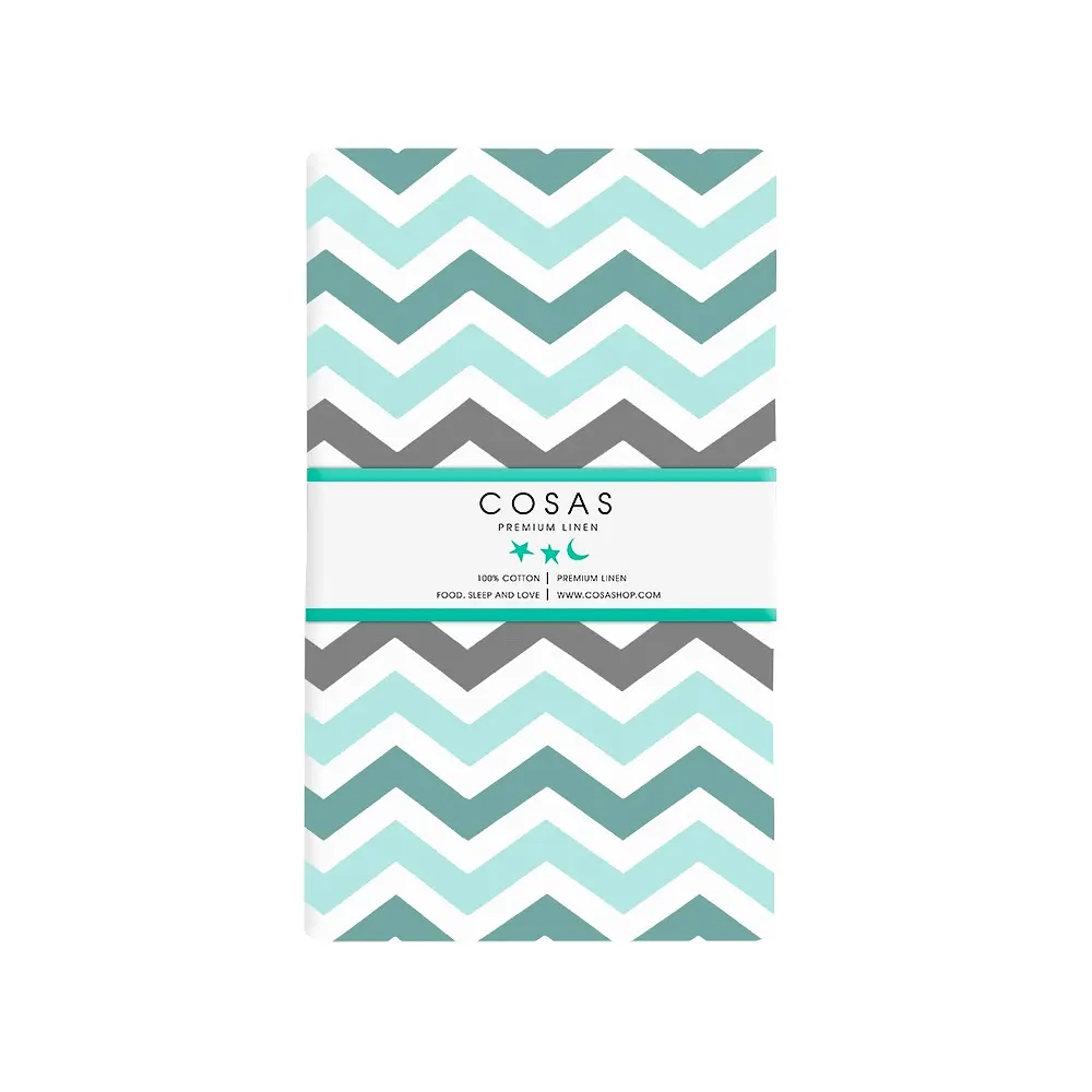 Набір простирадло на резинці 90х200 GREY / MINT ZIGZAG COSAS (4822052058480) - фото 2