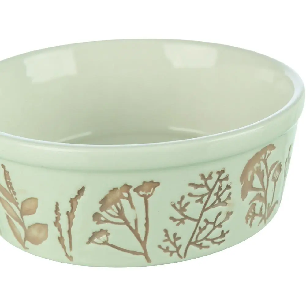 Миска Trixie керамічна з рослинним текстурним принтом для собак 0,3 л d 12 см біло-коричнева - фото 4