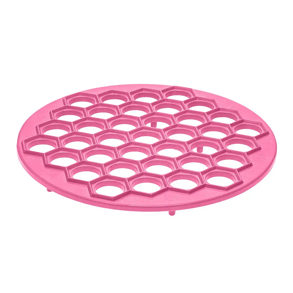 Пластиковая пельменница (форма для приготовления пельменей) Ø26 см, Kitchette Розовый 84629 - фото 3