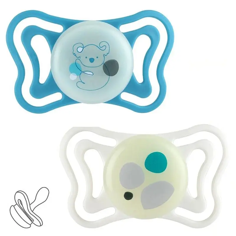 Пустушка Chicco PhysioForma Light силіконова з футляром люмінесцентна 2 шт. (71086.40)