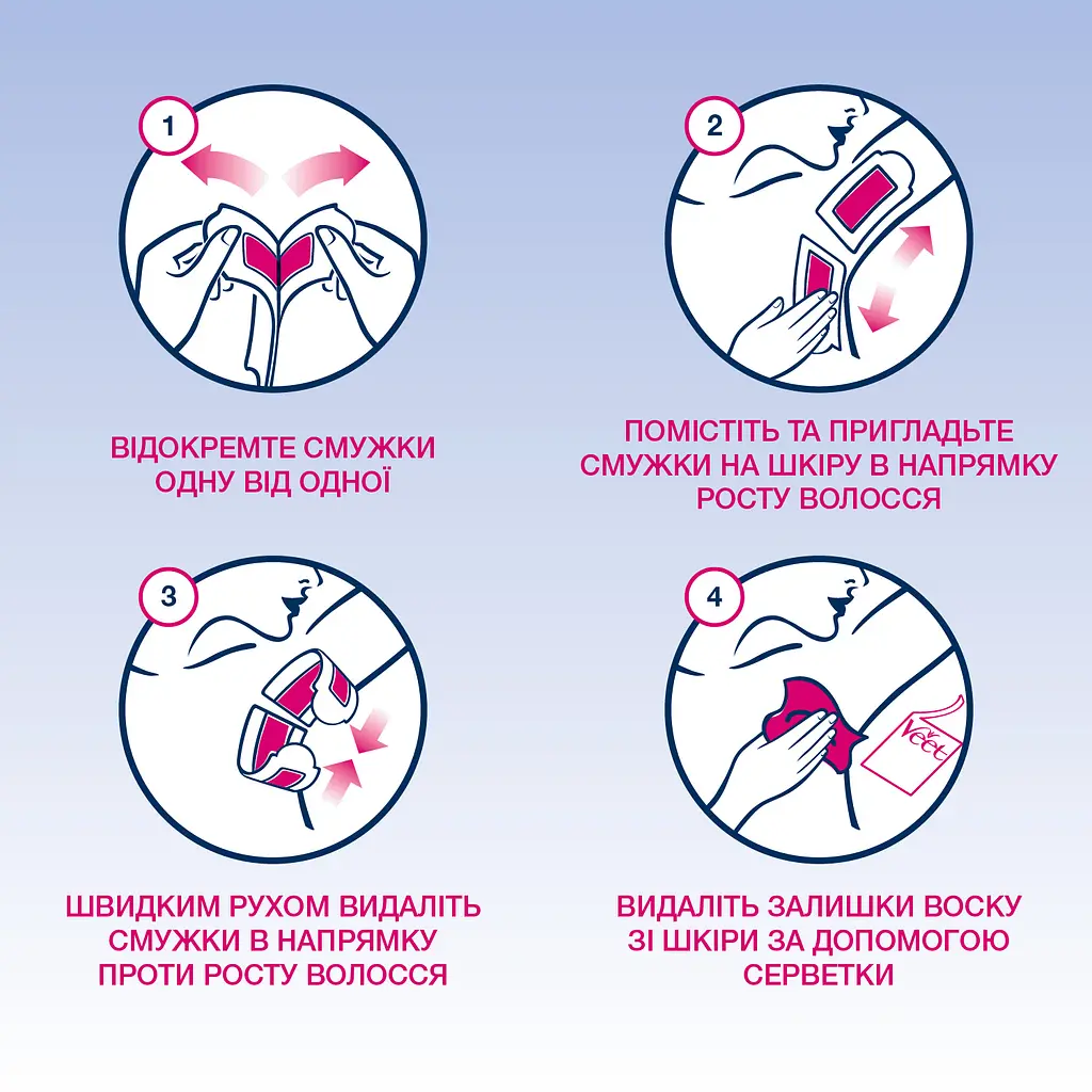 Восковые полоски Veet Easy-Gelwax для чувствительной кожи линии бикини и подмышек 16 шт. (3165446) - фото 3