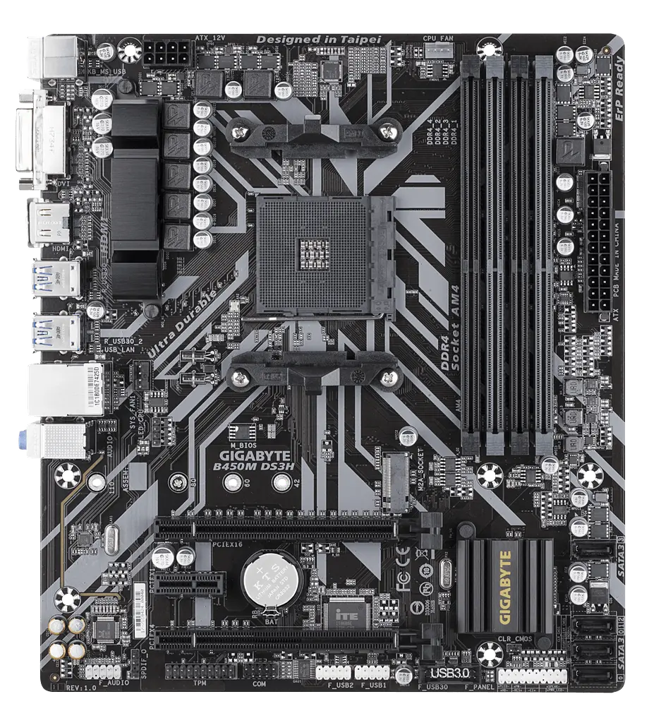 Материнська плата Gigabyte B450M DS3H Socket AM4 (B450M DS3H) Б/В - фото 3