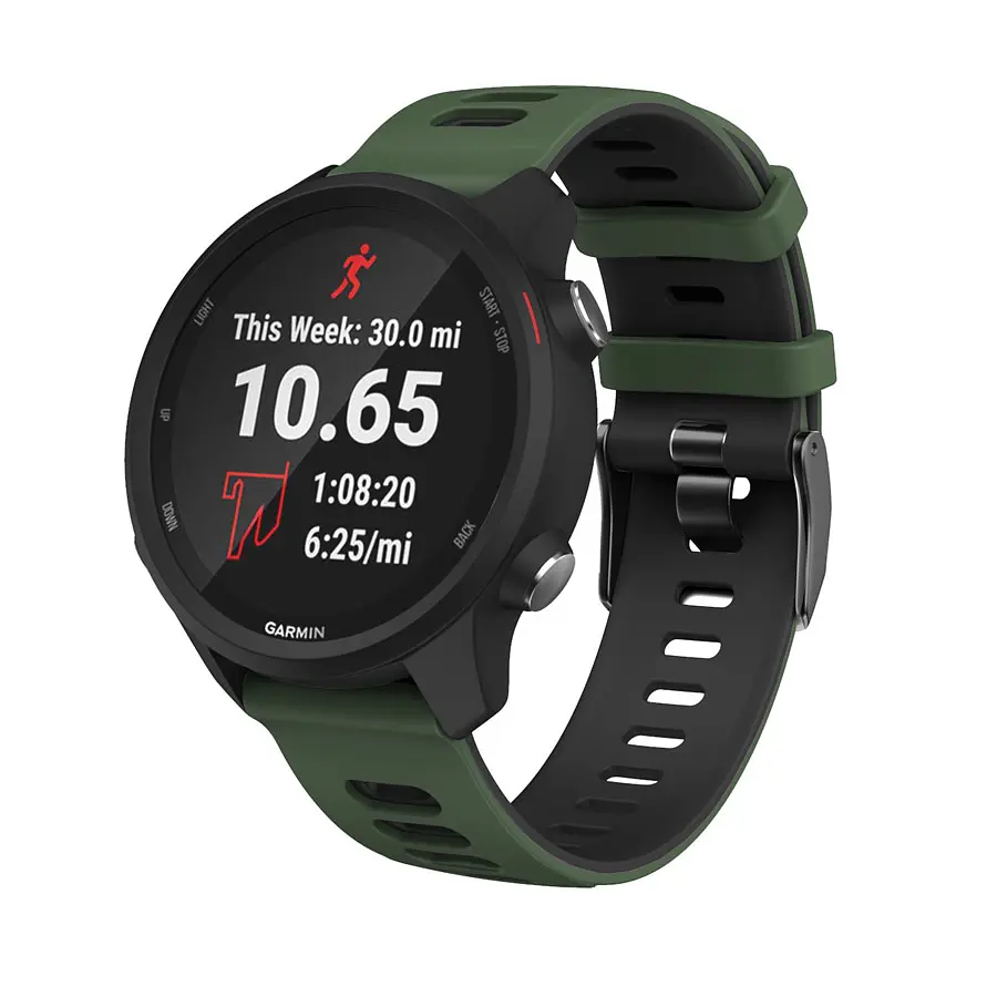 Силіконовий ремінець Rage для Amazfit GTR 4 GTR 3 GTR 3 Pro GTR 2 GTR 2e GTR 47mm Stratos - темно-зелено-чорний ширина кріплення 22мм Watchbands (W25-1WB29974600) - фото 3
