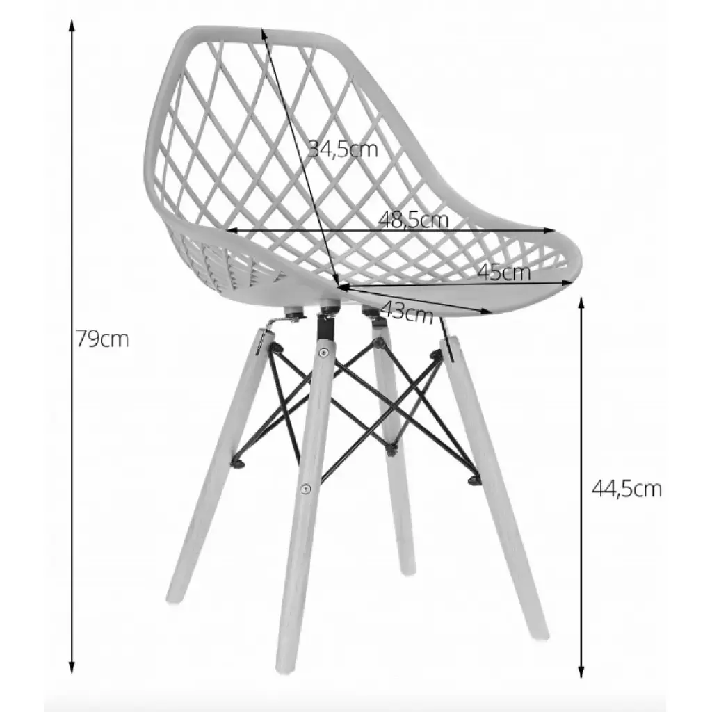 Стілець Leobert Sakai ажурна спинка Білий - фото 5