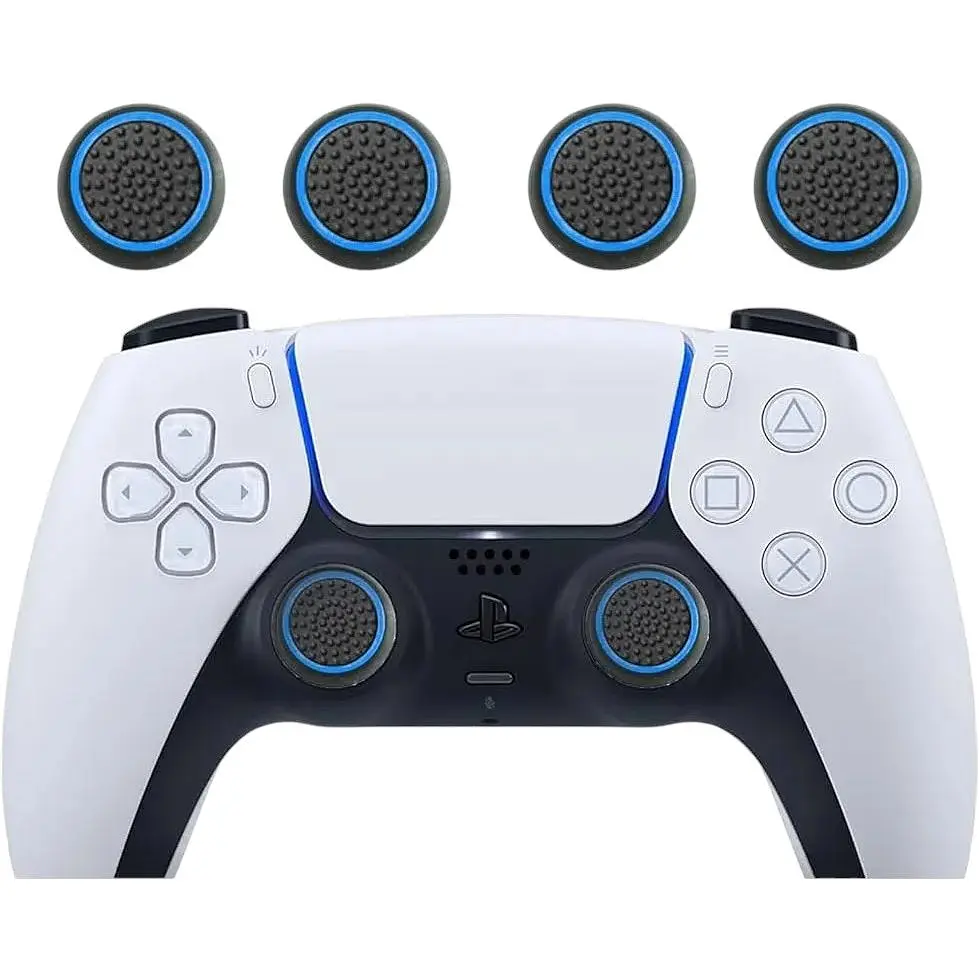 Накладки на стіки Thumb Grips 4-pack для PS4/PS5/Xbox Black Blue [122998] - фото 6