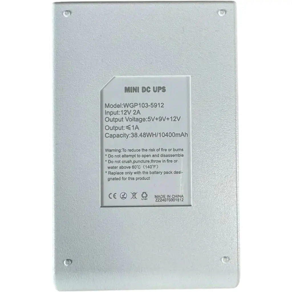 ДБЖ WGP Mini DC UPS WGP103 10400mAh 5V/9-12V з блоком живлення для роутера - фото 4