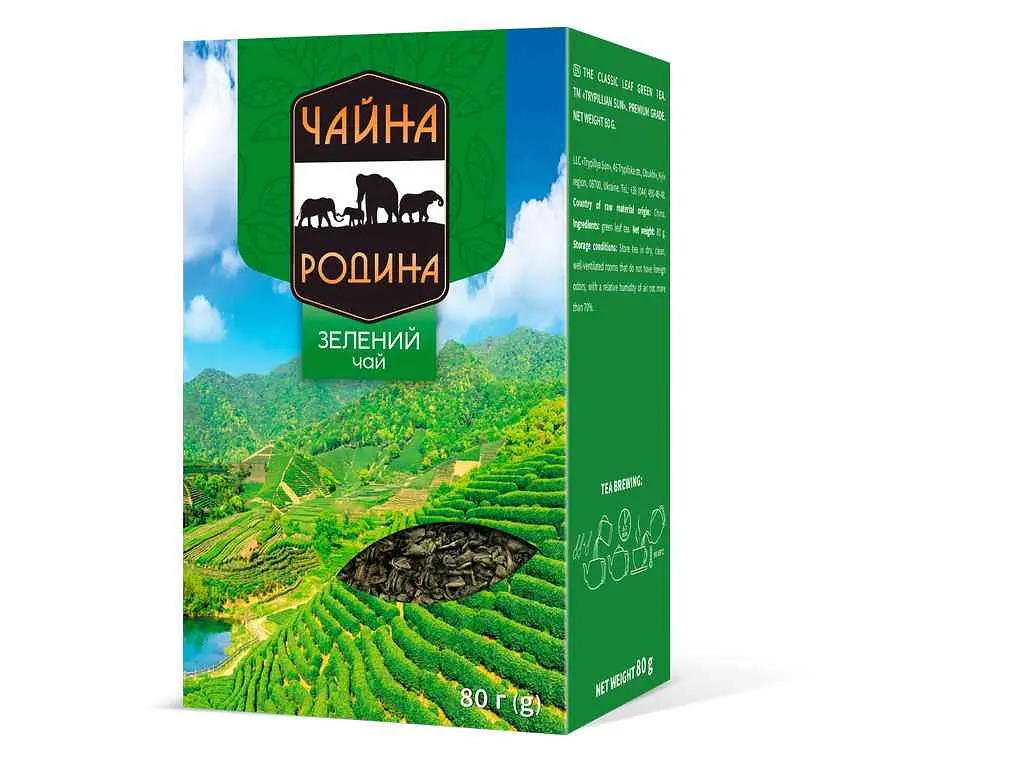 Чай фасований зелений Чайна Родина Зелений чай 80 г NEW