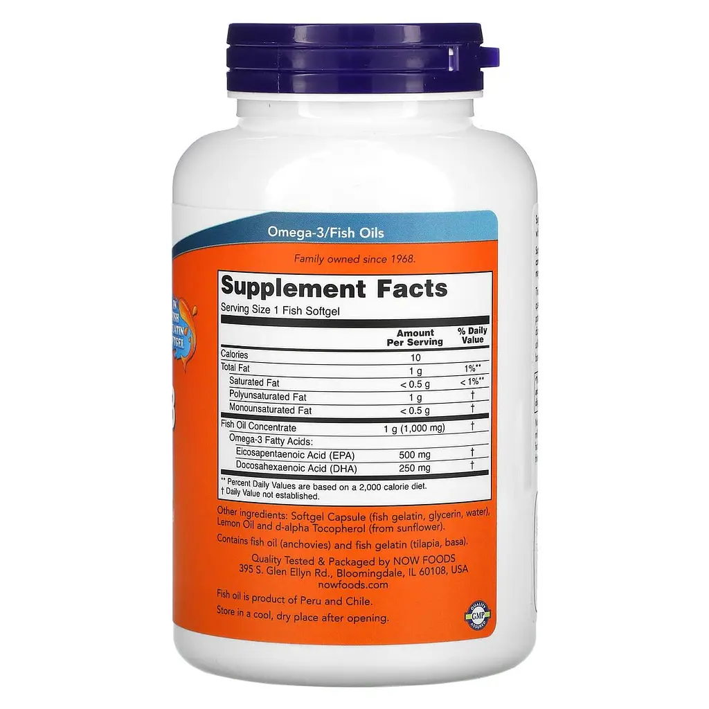 Омега-3 ультра Now FoodsUltra Omega-3 500 ЭПК/ 250 ДГК 180 гел капс - фото 2