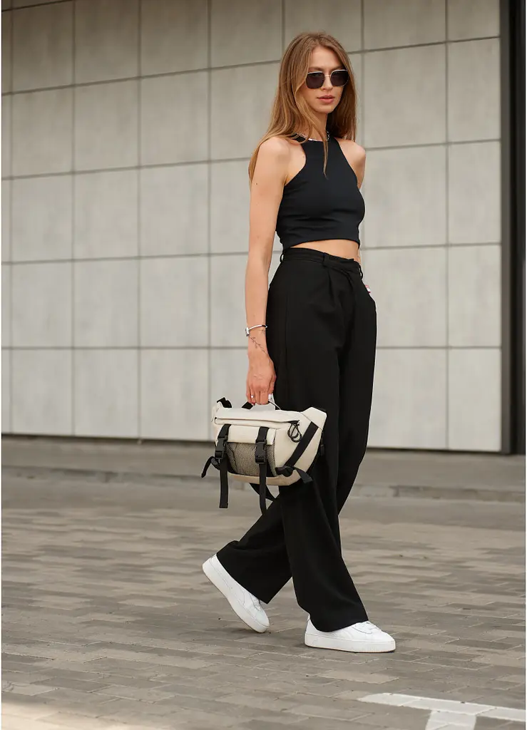 Жіноча сумка бананка Sambag Dynamicdart сіра 38 × 21 × 7 см (80411030) - фото 5