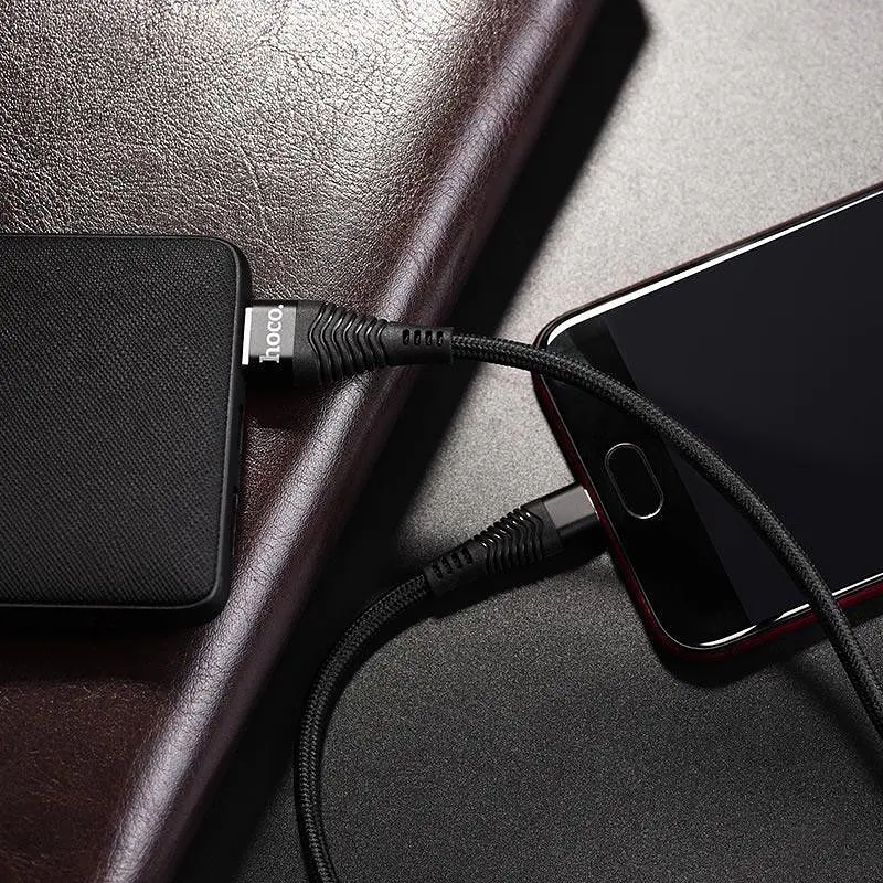 USB Cable Hoco U53 4A Flash MicroUSB Black 1.2m - фото 5