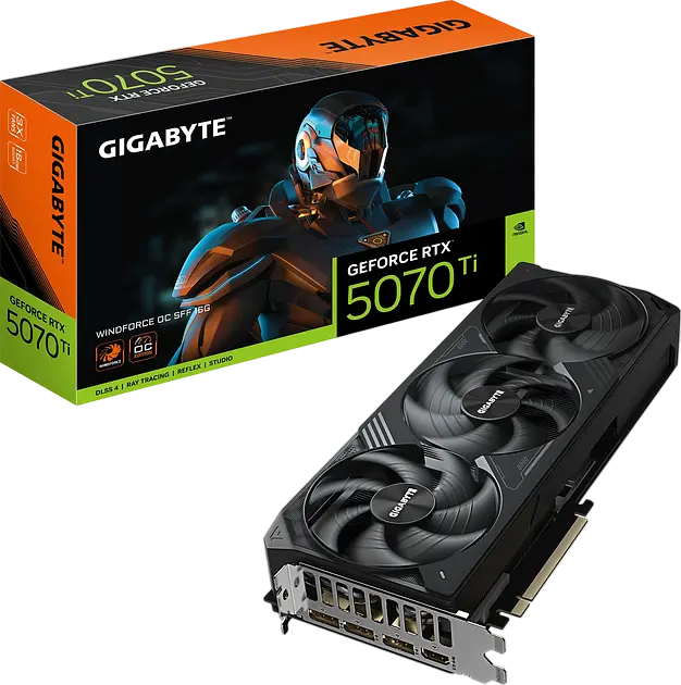 Відеокарта GeForce RTX 5070 Ti 16GB Gigabyte WindForce OC SFF (GV-N507TWF3OC-16GD) - фото 4