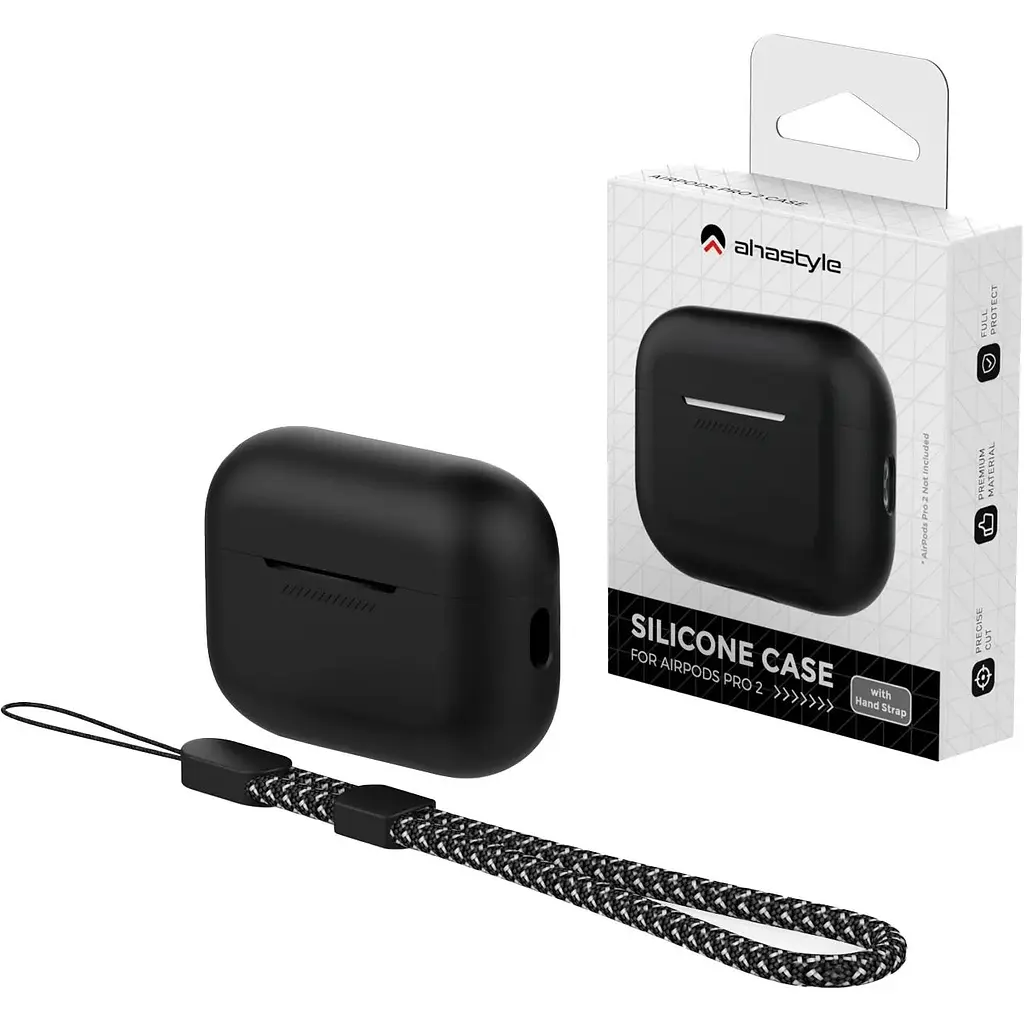 Чехол AhaStyle Colorful Silicone Case для AirPods Pro 2 Black [CP-187-2-C-BK] [133833] - фото 4
