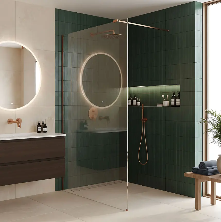 Душова стінка Rea Flexi 100x195 transparent brushed copper KPL-K99362 - фото 5