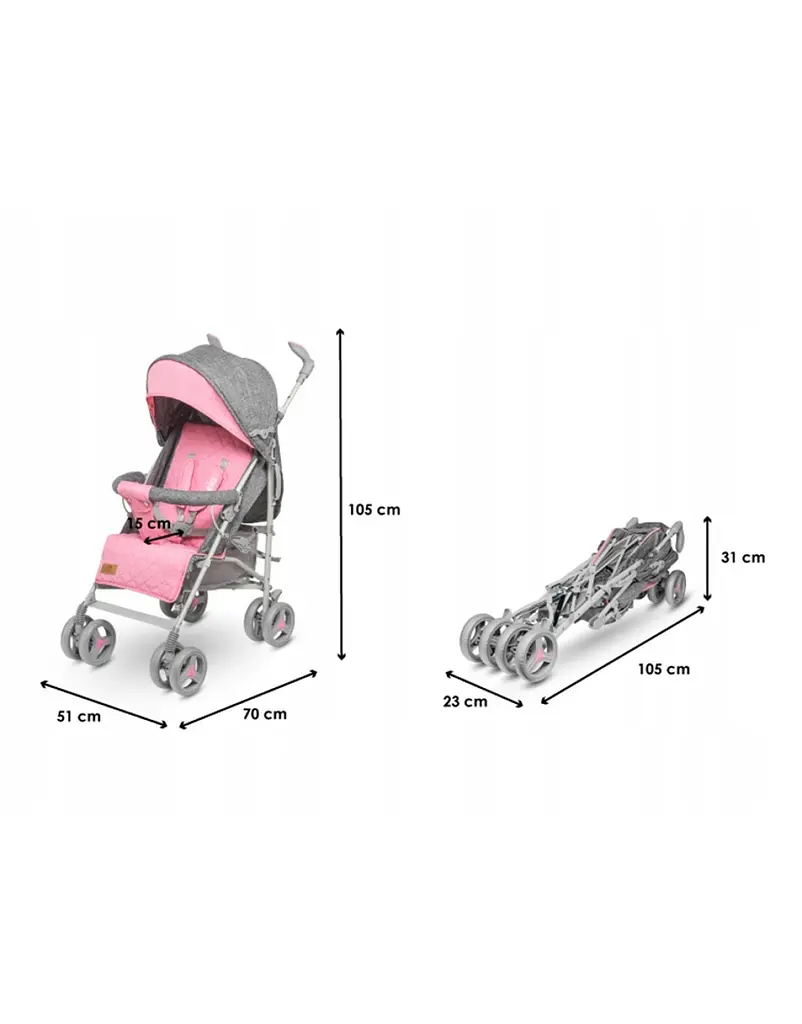 Прогулочная коляска Lionelo Irma Pink, серая с розовым (LO-IRMA PINK) - фото 4