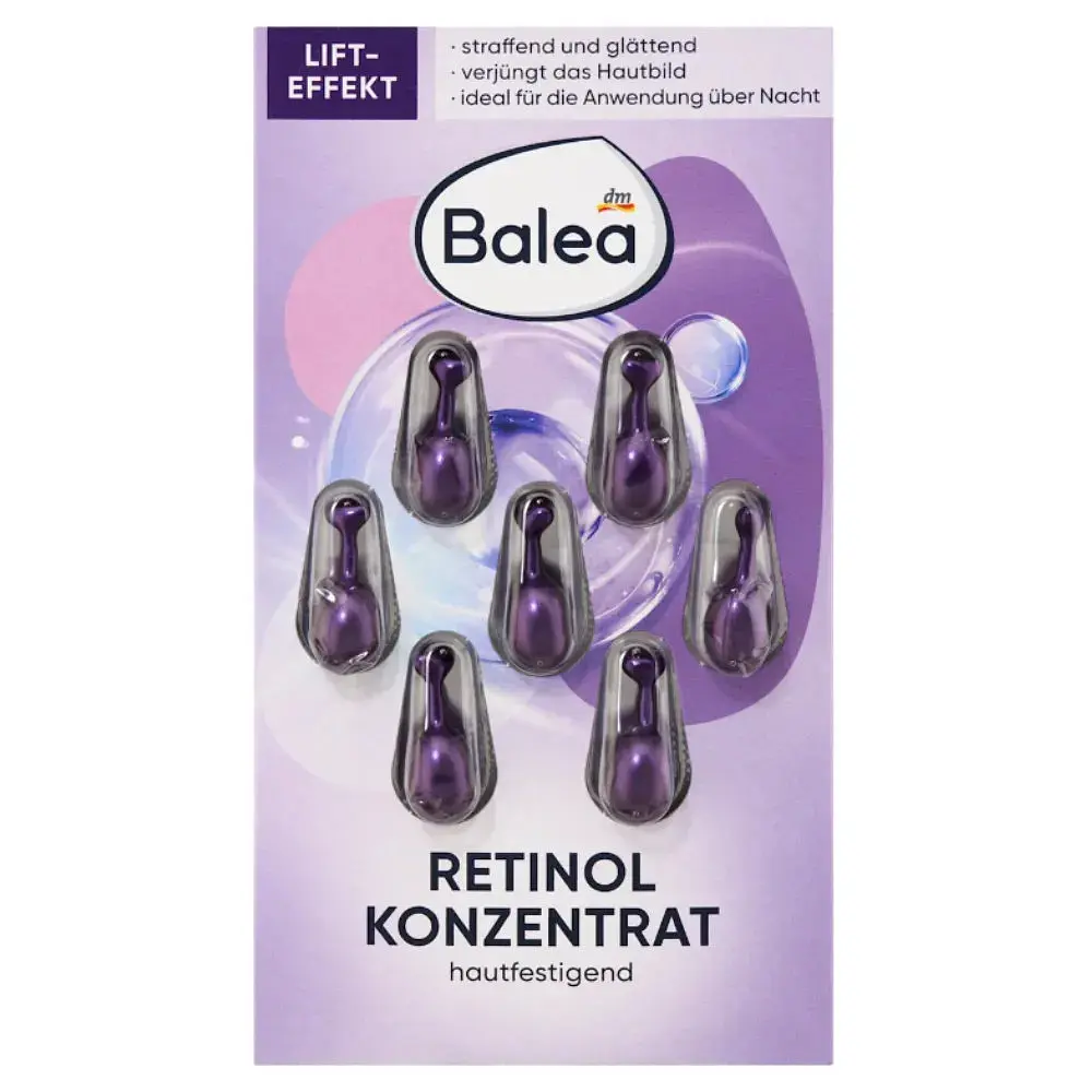 Сироватка Balea Retinol з ретинолом для розгладження зморшок, 7 шт