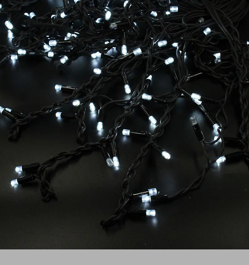 Гірлянда XPRO Xmas LED 120 діодів 3.3Line Short Curtain Бульбашки/Бахрома W-2 білий 5 м чорний (47672-7237_675) - фото 3