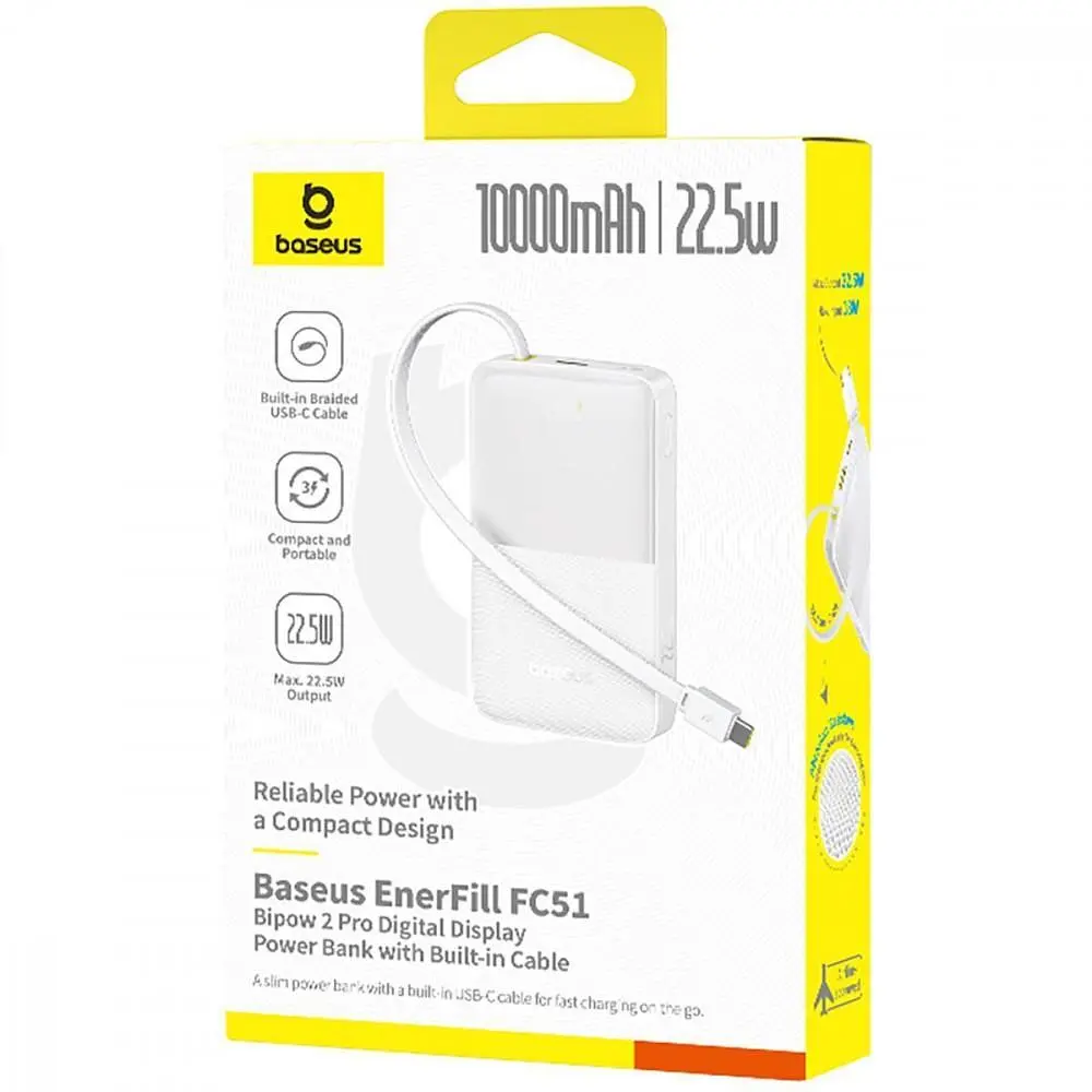Павербанк Baseus EnerFill Bipow2 Pro White 10 000 mAh / 22.5 Вт (E0027601) - фото 2