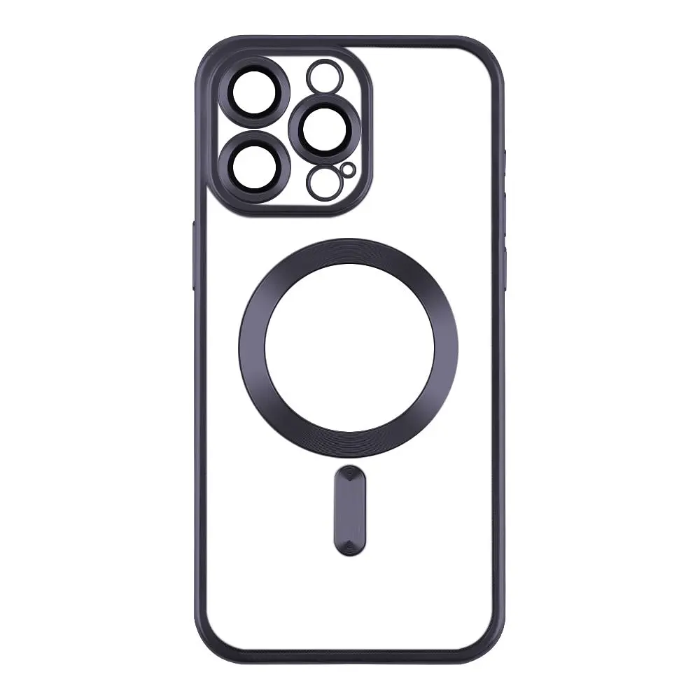 Чохол TPU Metallic Chrome Full Camera Magsafe Apple iPhone 15 Pro Dark Blue