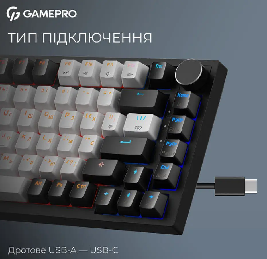Клавіатура ігрова механічна GamePro MK-160-B MAX USB Hot-Swap Outemu Magnetic Switch Black-White - фото 17