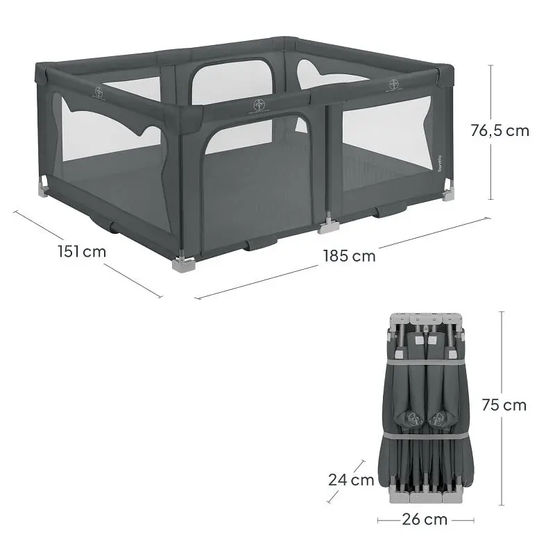 Манеж Lionelo Florence Easy Fold Grey Graphite (LO-FLORENCE EASY FOLD GREY GRAPHITE) - фото 5