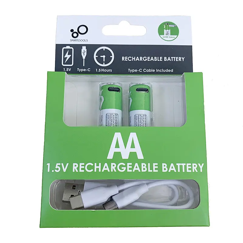 Акумулятори SMARTOOOLS AA 1.5V Li-ion Type-C, 2600 mWh, швидка зарядка 1.5 год, 2 шт + кабель - фото 10