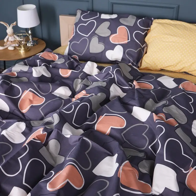 Комплект постільної білизни MirSon Бязь 17-0720 Ashen Hearts 2 x 143 x 210 см сіро-бежевий (2200010686081) - фото 2