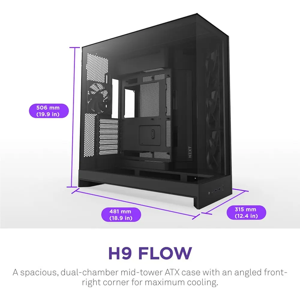 Корпус NZXT H9 Flow Black без БЖ (CM-H92FB-01) - фото 7
