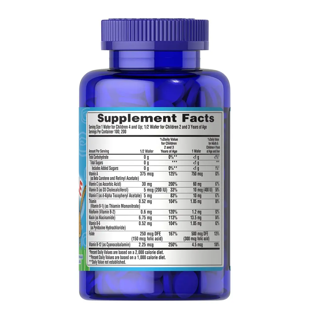 Поливитамины для детей Puritan's Pride Pre-Vites Childrens Multivitamin, 100 жевательных таблеток для поддержания крепкого здоровья; - фото 2