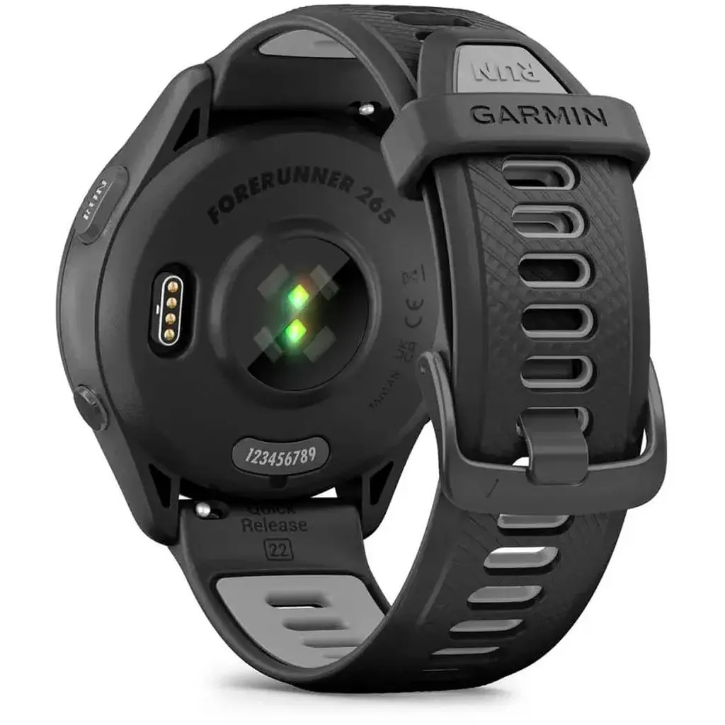 Смарт-часы Garmin Forerunner 265 с черным силиконовым ремешком черного цвета - фото 3