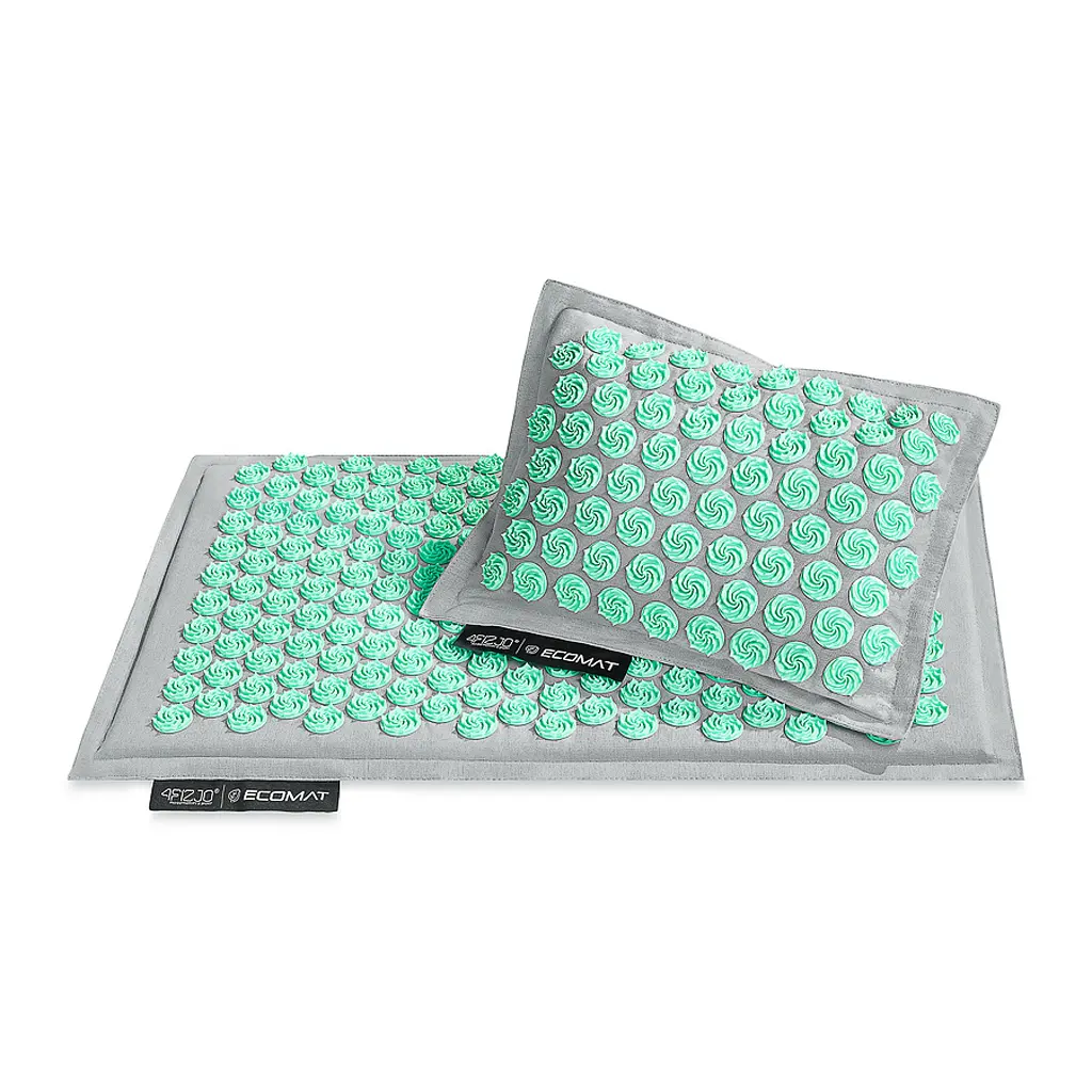 Килимок акупунктурний 4FIZJO Eco Mat Аплікатор Кузнєцова з подушкою 68 x 42 см Grey/Mint 4FJ0230 (P-5907739312181) - фото 7