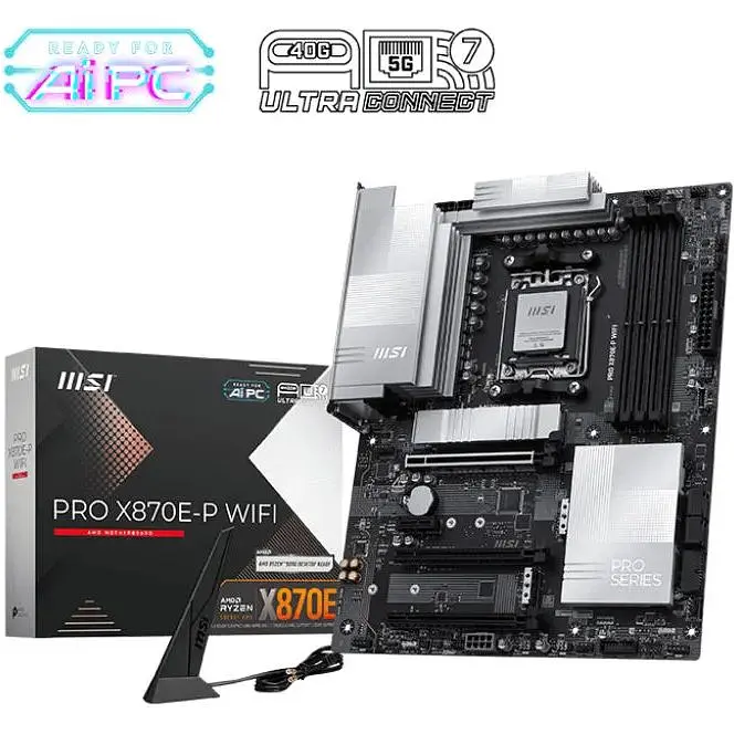 Материнська плата MSI PRO X870E-P WIFI sAM5 X870E 4xDDR5 M.2 HDMI WiFi BT ATX - фото 6
