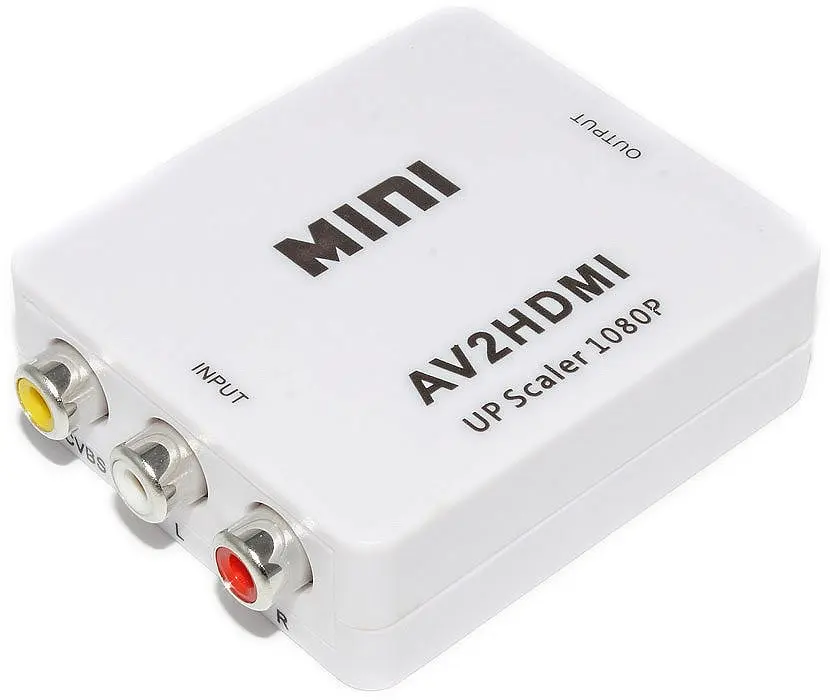 Конвертер адаптер з AV тюльпани RCA в HDMI перехідник перетворювач 1080P відео та аудіо UKC білий