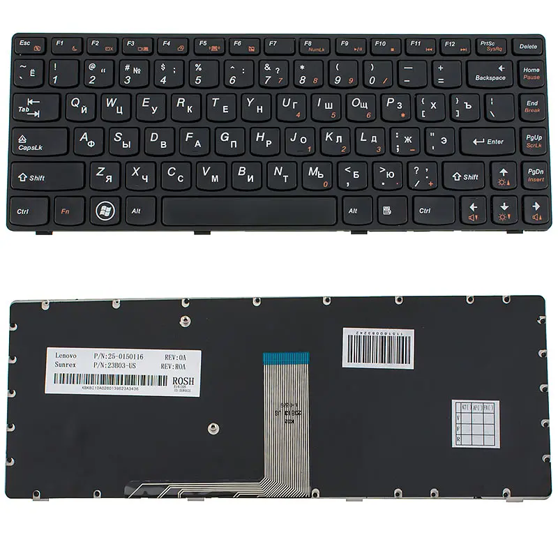 Клавіатура для ноутбука LENOVO (Y480, Y485) rus, black - фото 2